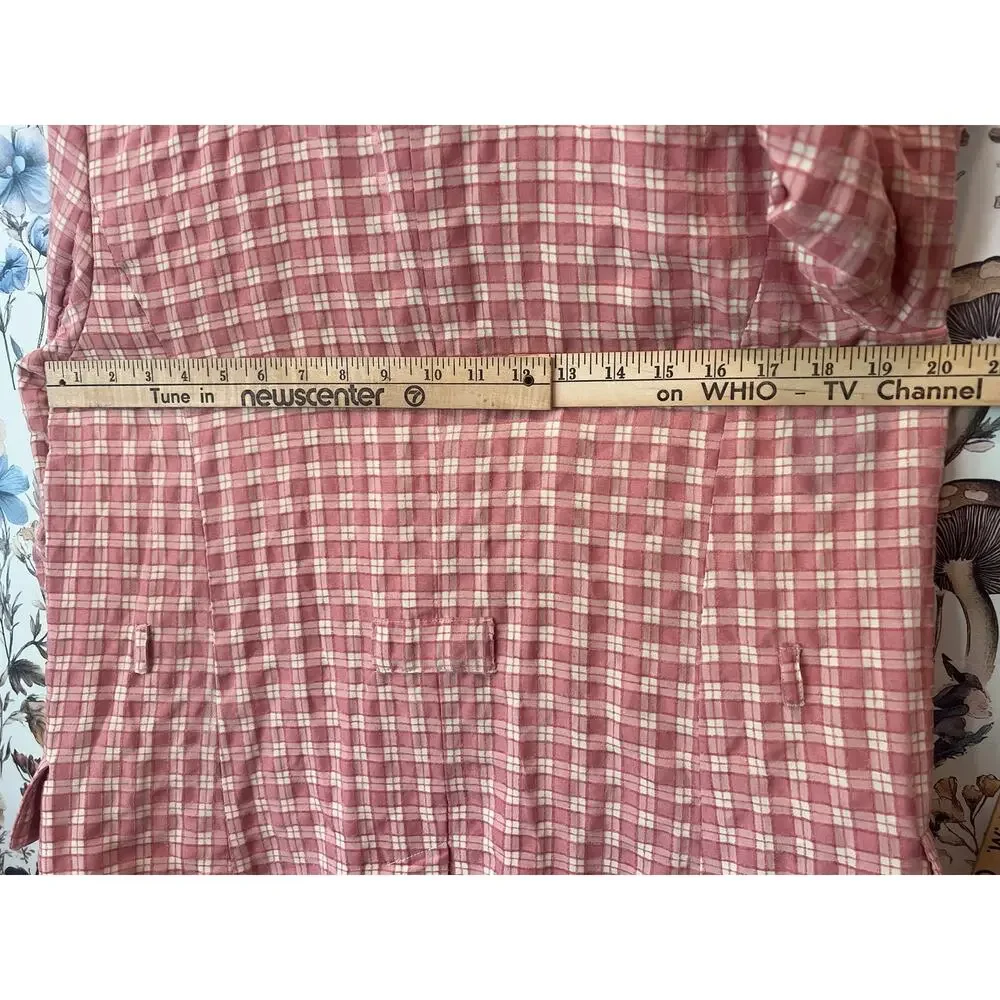 Free People Pink Plaid Blazer Jacket Women’s Small Lined Tailored Button Front